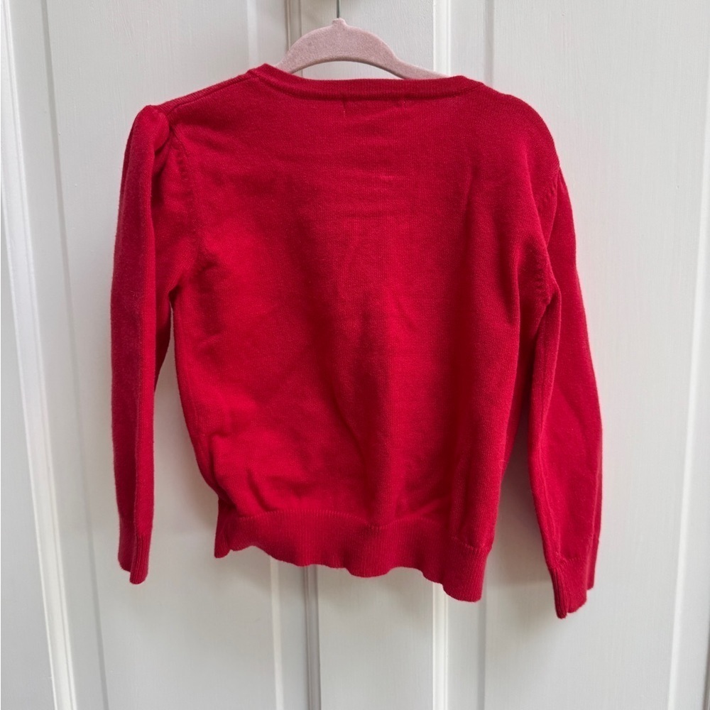 Hartstrings 3T Girls Red Bow Button Down Sweater - Picture 6 of 6